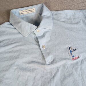 Holderness & Bourne Tailored Fit "Cabot Cliffs" Golf Blue Striped Mens XXL Polo